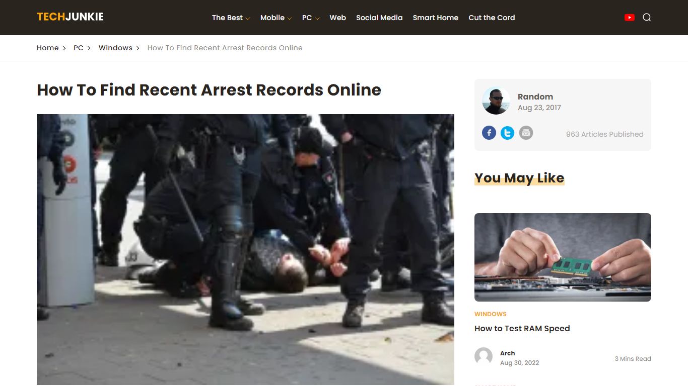 How To Find Recent Arrest Records Online - Tech Junkie